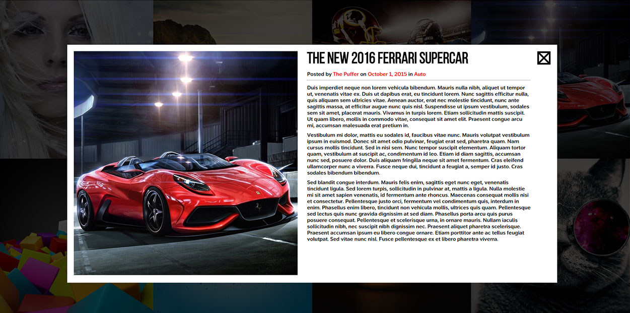 Puffer Blog full width lightbox popup