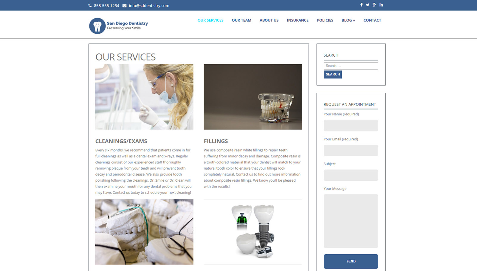 San Diego Dentistry Website