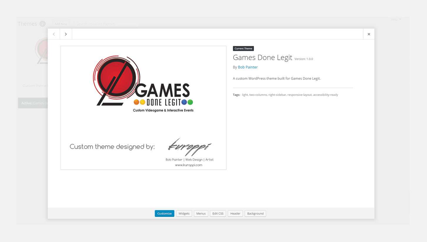 Custom theme for Games Done Legit