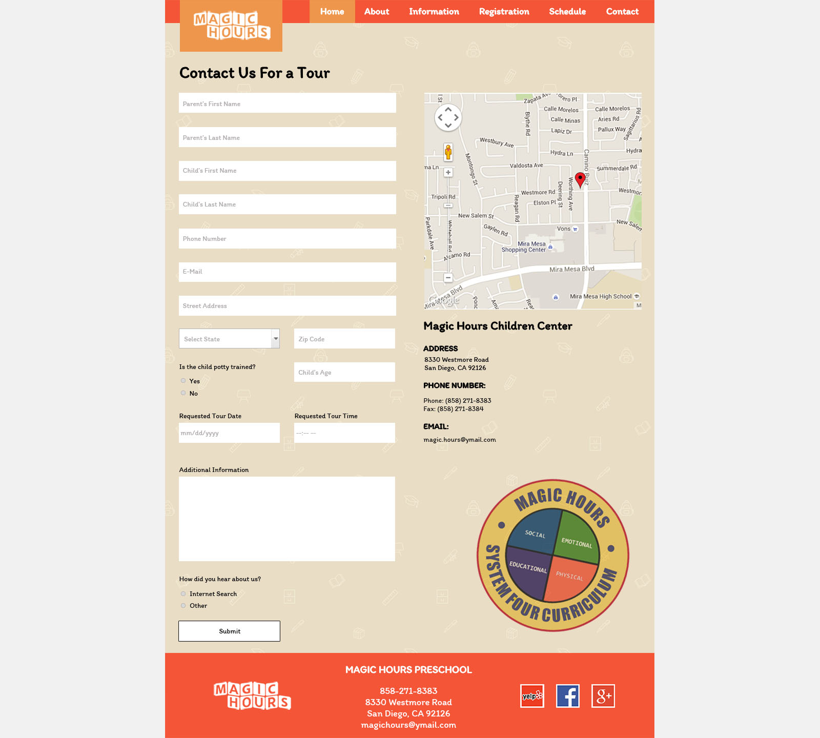 High-fidelity contact page protype in Photoshop.